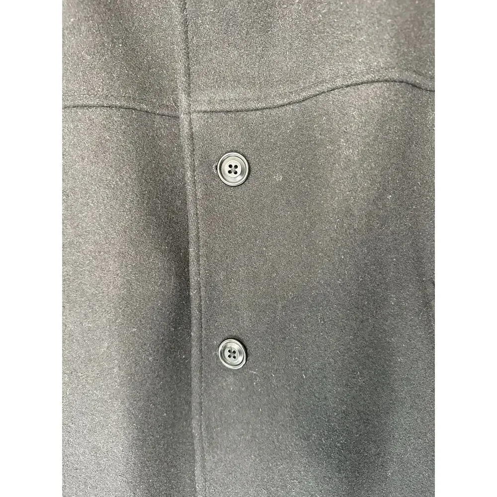 J.Crew Men's Black Wool Thinsulate Work University Overcoat Trench Coat Size‎ XL